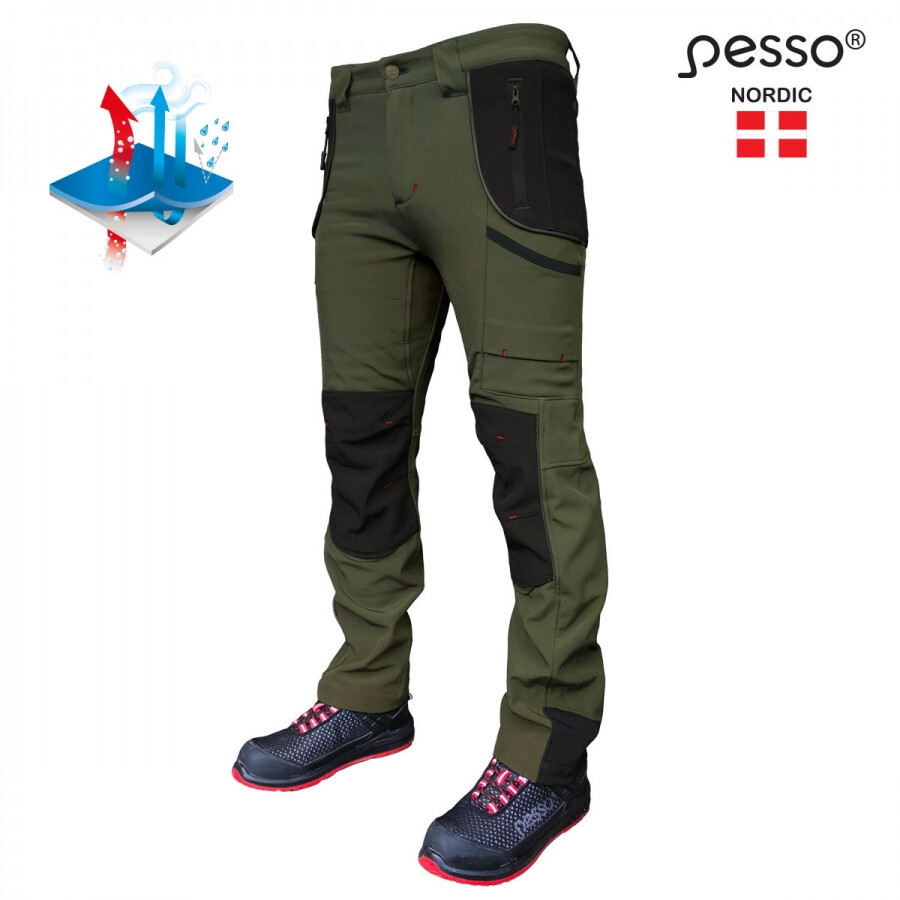 Softshell-housut Pesso Nebraska, vihreä