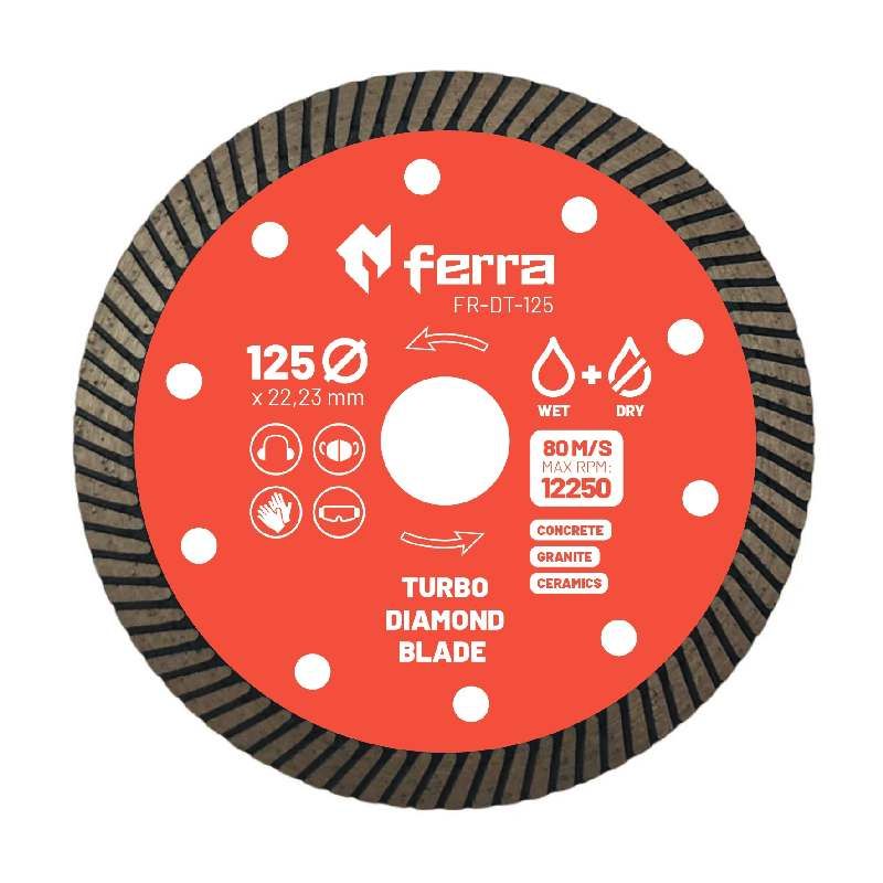 Ferra Turbo -timanttilaikka kuiva- ja märkäleikkaukseen 125 mm
