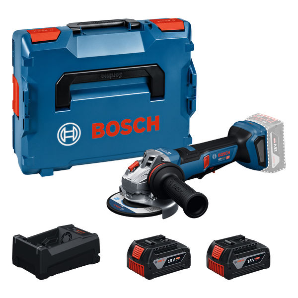 Kulmahiomakone Bosch GWS18V-11PS 125 mm, GAL 12V/18V-80, 2x5,0Ah, L-BOXX