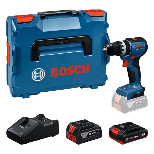 Akkuiskuporakoneet Bosch GSB18V-52, GAL 18V-40, 1x2.0Ah, 1x4.0Ah, L-BOXX