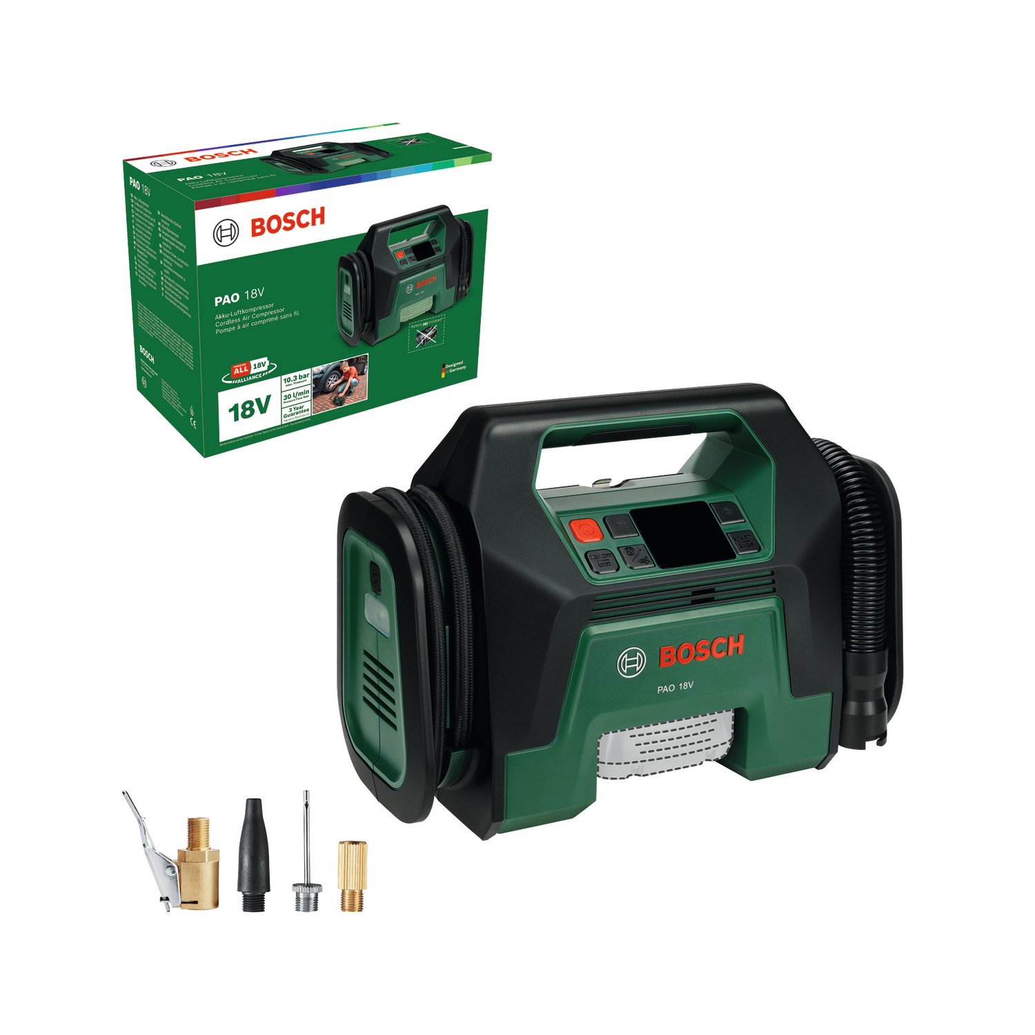 Akkupaineilmapumppu Bosch Green PAO 18V, SOLO