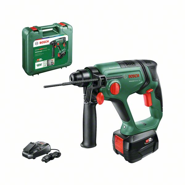 Akkuporavasara Bosch Green UniversalHammer18V, 1x4ah