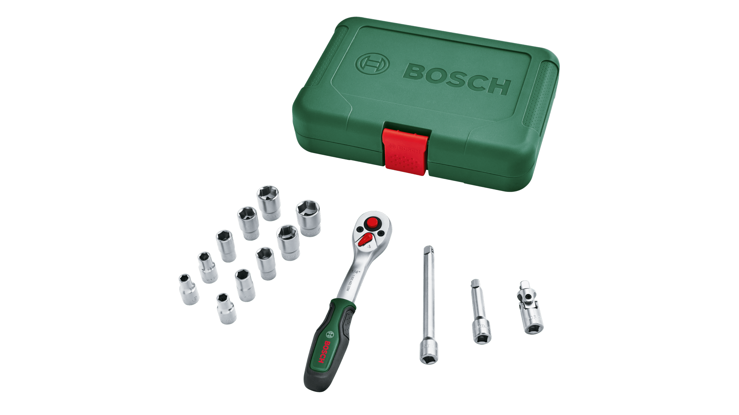 Hylsyavainsarja Bosch Green 1/4", 14-osainen