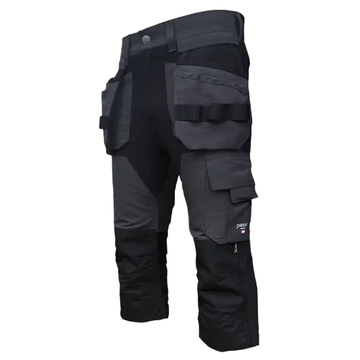 3/4-rakennushousut Pesso Titan, stretch, harmaa