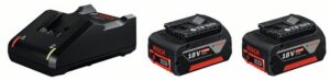 Aloituspaketti Bosch GBA 18V, GAL 18V-40, 2x4.0Ah