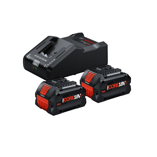 Aloituspaketti Bosch Starter Set PC, GAL 18V-160, Carton, 2x8.0Ah