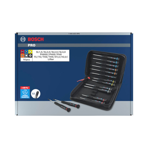 Bosch PRO tarkkuusruuvimeisselisarja PH/SL/TX/TH/H, 14 kpl