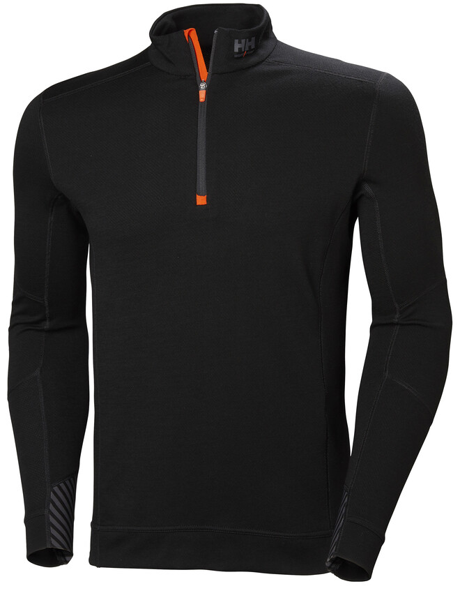 Puolivetoketjullinen aluspaita Helly Hansen LIFA Merino, musta