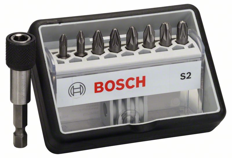Bosch 8 + 1 -osainen Robust Line -ruuvinväänninkärkisarja, S, PZ, Extra Hard ‑versio