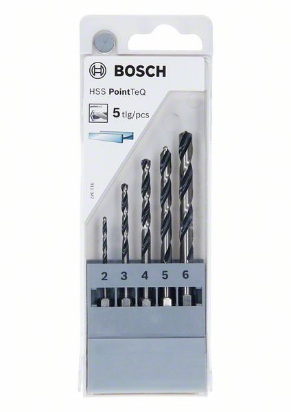Bosch 5-osainen HSS PointTeQ Hex ‑poranteräsarja, 2–6 mm