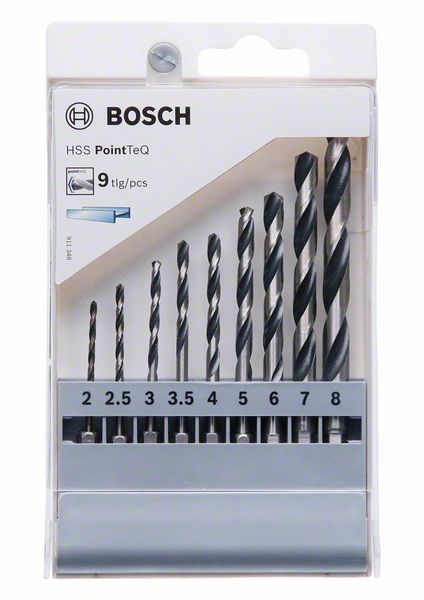 Bosch 9-osainen HSS PointTeQ Hex ‑poranteräsarja, 2–8 mm