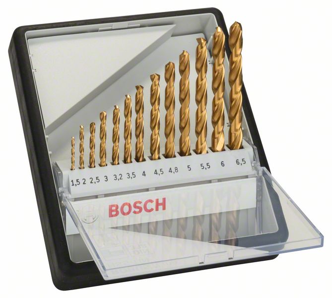 Bosch 13-osainen Robust Line -metalliporanteräsarja, HSS-TiN, 135°, 1,5–6,5 mm