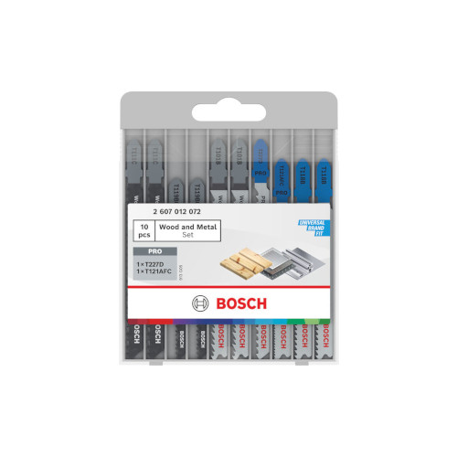 Bosch Wood and Metal Advanced -pistosahanteräsarja, 10 osaa
