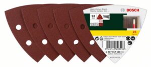 Delta-hiomapaperit Bosch 6 reikää 93 mm, 25 kpl, karkeus K240