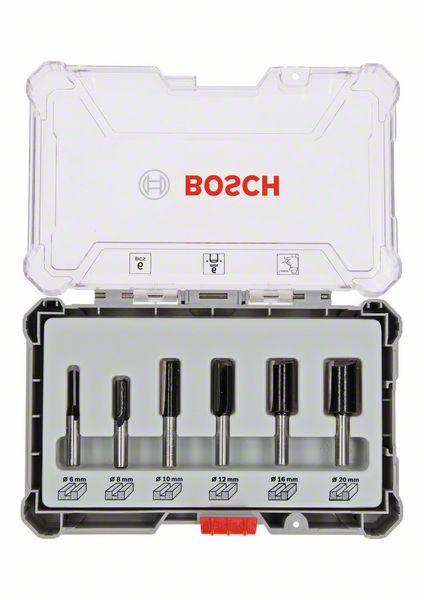 Bosch PRO Jyrsinteräsarja, suora, varsi 6 mm, 6 osaa