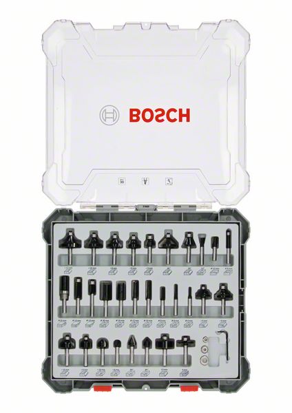 Bosch PRO Jyrsinterien valikoimasarja, varsi 6 mm, 30 osaa