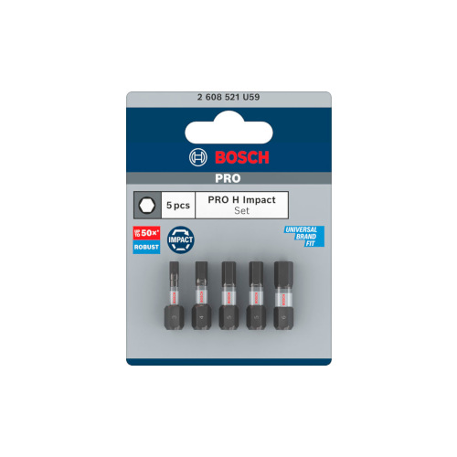 Bosch PRO H Impact -kärjet, H3, H4, H5 (x2), H6, 25 mm, 5 kpl