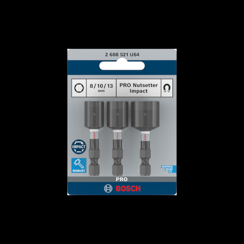 Bosch PRO Nutsetter Impact, 8 x 50, 10 x 50, 13 x 50 mm, 3 kpl