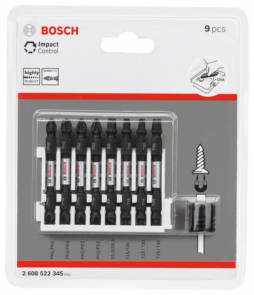 Bosch Impact Control -ruuvikärkisarja, 9-os.