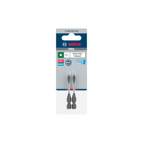 Bosch PRO Pozidriv Impact -kärki, PZ1, 55 mm, 2 kpl