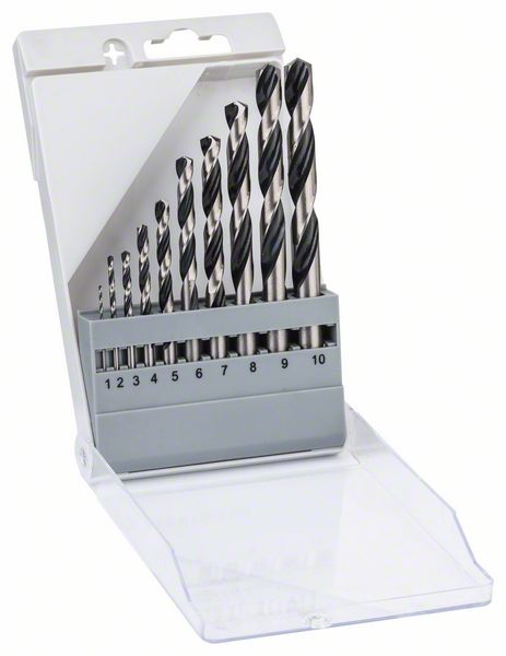 Bosch HSS-kierukkaporanterä PointTeQ, 10-osainen sarja, 1–10 mm