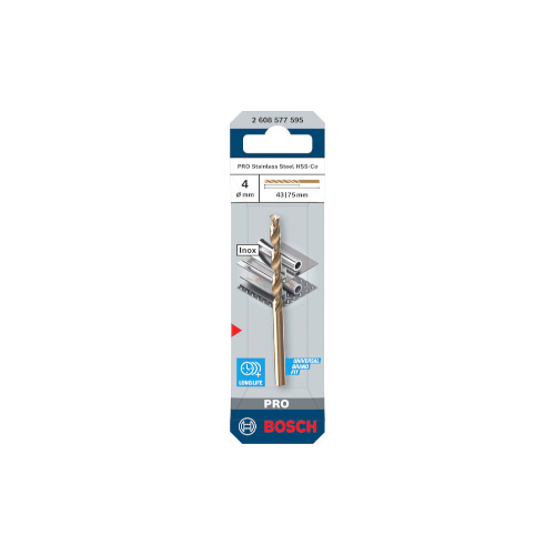 Bosch PRO Stainless Steel HSS-Co kierreporanterä, 4x43x75 mm