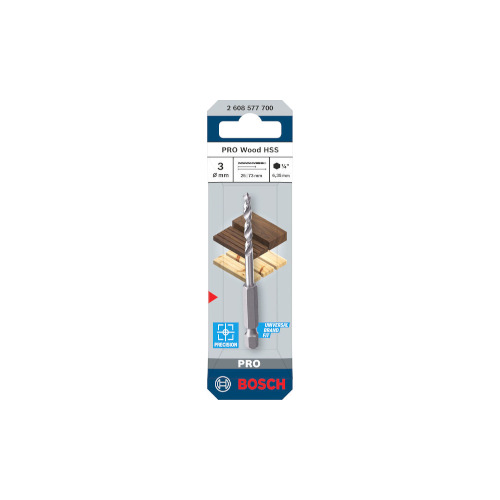Bosch PRO Wood HSS -puukierukkaporanterä, 3 x 25 x 73 mm