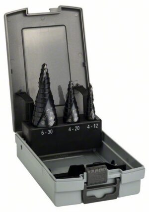 Bosch 3-osainen porrasporanteräsarja, HSS-AlTiN, 4–12 / 4–20 / 6–30
