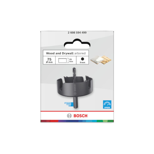 Bosch Puu- ja kipsilevyreikäsaha kiinnitystuurnalla, 75 x 25 mm