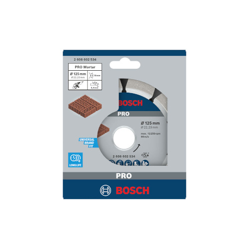 Teemantlõikeketas Bosch PRO Mortar ø125 mm 6/7/22.23 mm