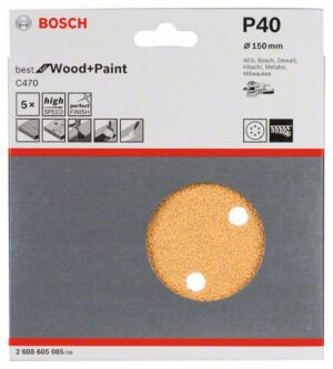 Hiomapaperi Bosch puulle ø150 mm, 5 kpl, karkeus K40