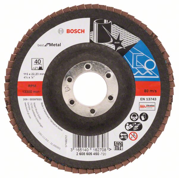 Bosch PRO X571 -Läppälevy, kulmikas, 115 mm, G40