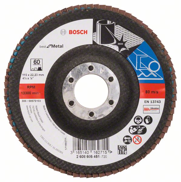 Bosch PRO X571 -Läppälevy, kulmikas, 115 mm, G60