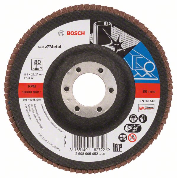 Bosch PRO X571 -Läppälevy, kulmikas, 115 mm, G80