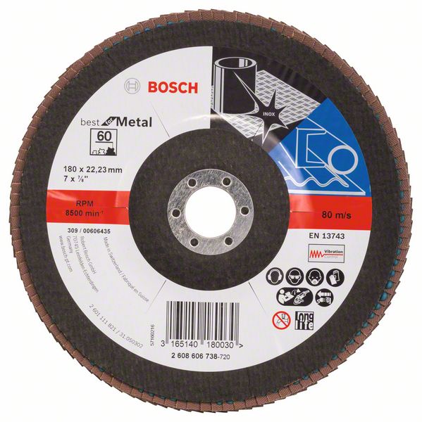Bosch PRO X571 -Läppälevy, suora, 180 mm, G60