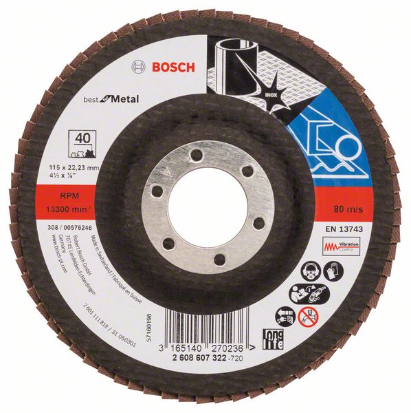 Bosch PRO X571 -Läppälevy, suora, 115 mm, G40