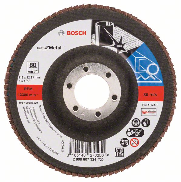 Bosch PRO X571 -Läppälevy, suora, 115 mm, G80