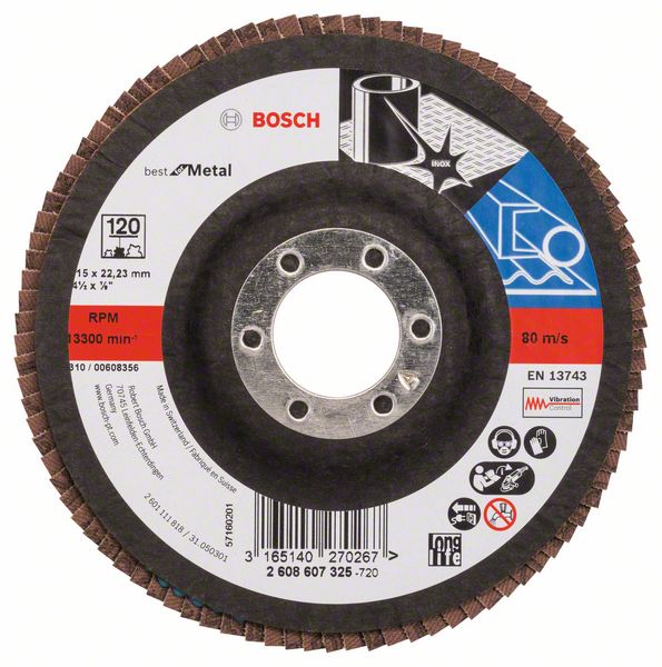 Bosch PRO X571 -Läppälevy, suora, 115 mm, G120