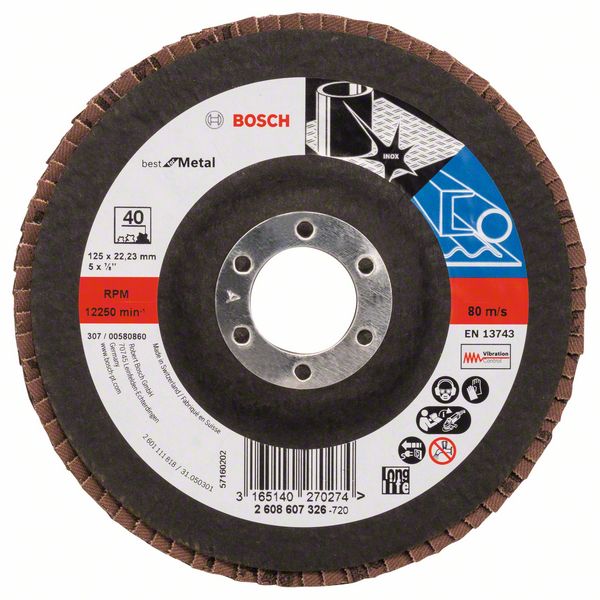 Bosch PRO X571 -Läppälevy, suora, 125 mm, G40