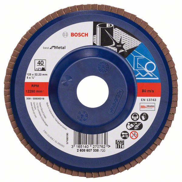 Bosch PRO X571 -Läppälevy, suora, 125 mm, G40