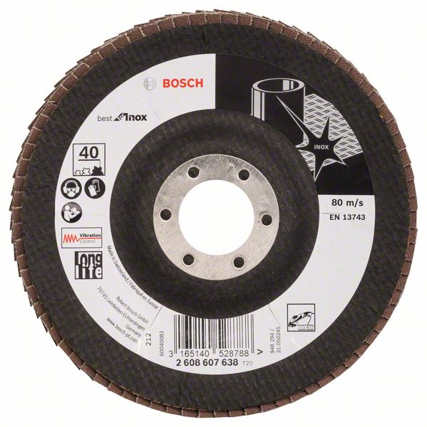 Hiomalaikka Bosch Inox ø125 mm, 1 kpl, karkeus K40