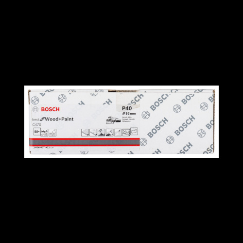 Hiomapaperi Bosch puulle 93x185 mm, rei'itetty, 50 kpl, karkeus K40