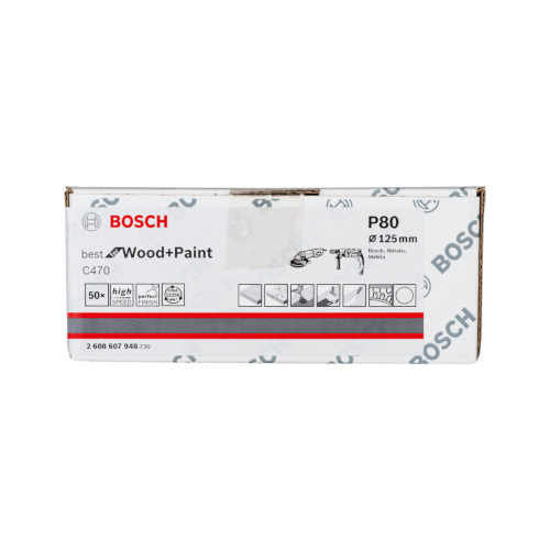 Hiomapaperi Bosch puulle ø125 mm, 80., 50 kpl
