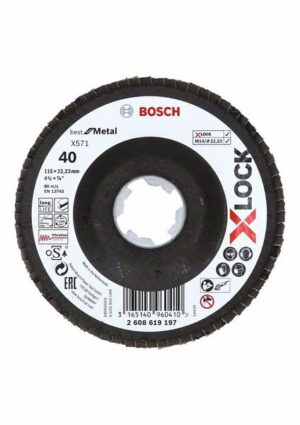 Bosch PRO X571 -Läppälevy, kulmikas, 115 mm, G40, X-Lock