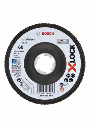 Bosch PRO X571 -Läppälevy, kulmikas, 115 mm, G60, X-Lock