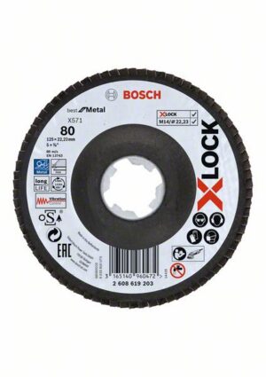 Bosch PRO X571 -Läppälevy, kulmikas, 125 mm, G80, X-Lock