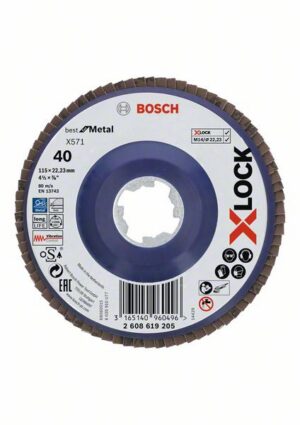 Bosch PRO X571 -Läppälevy, suora, 115 mm, G40, X-Lock