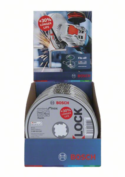 Bosch Sidosrakenteinen PRO Stainless Steel and Metal -katkaisulaikka, 125 x 1 x 22,23 mm, X-Lock, suora, 10 kpl