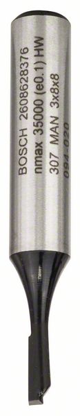Bosch PRO Jyrsinterä suora, yksi ura, Ø 3 x L 8, varsi 8 mm