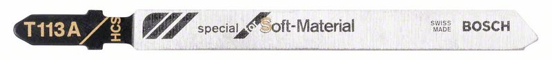 Pistosahanterä Bosch T 113 A Soft Material, 3 kpl